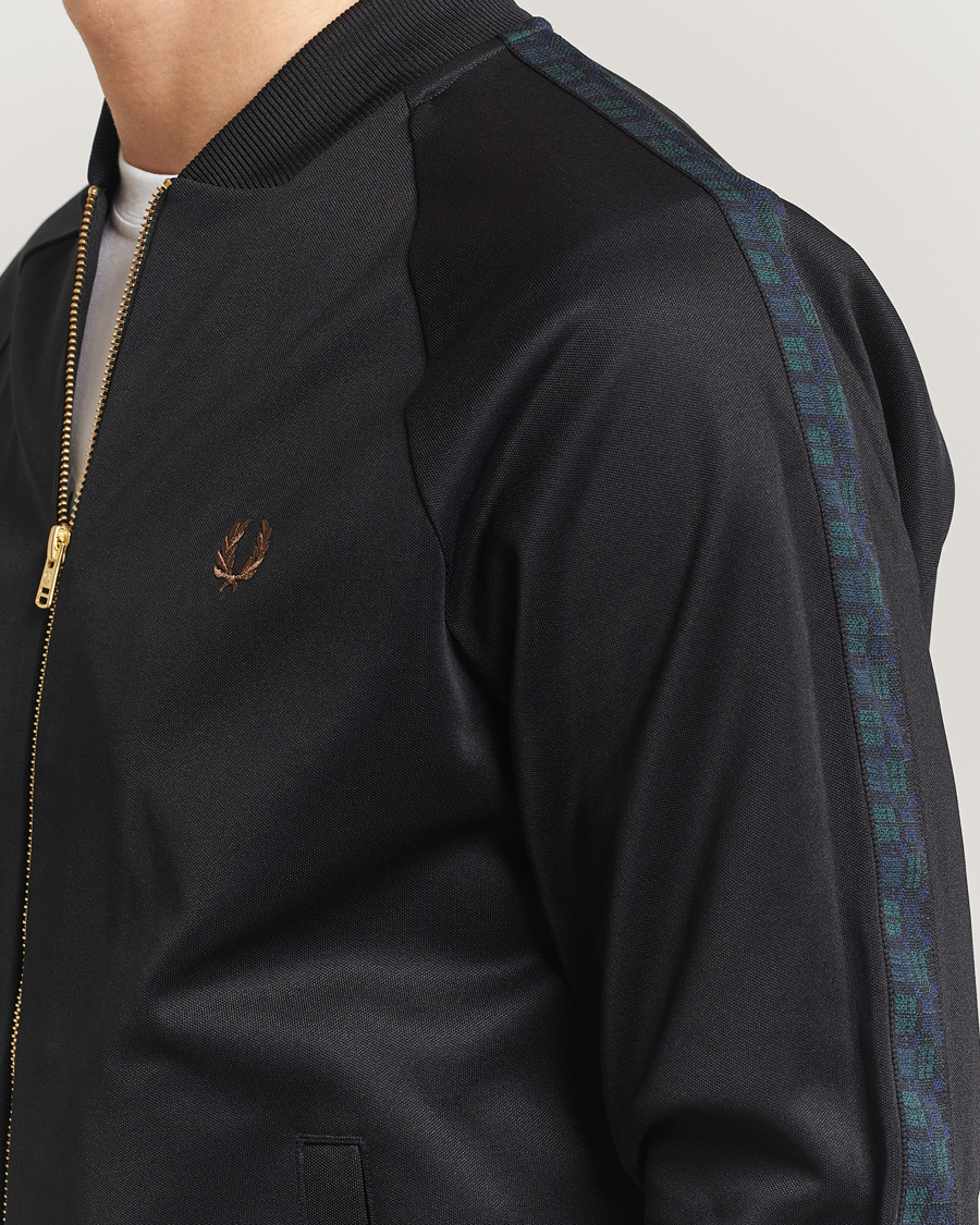 Hombres | Jerséis y prendas de punto | Fred Perry | Blackwatch Tartan Taped Track Jacket Black