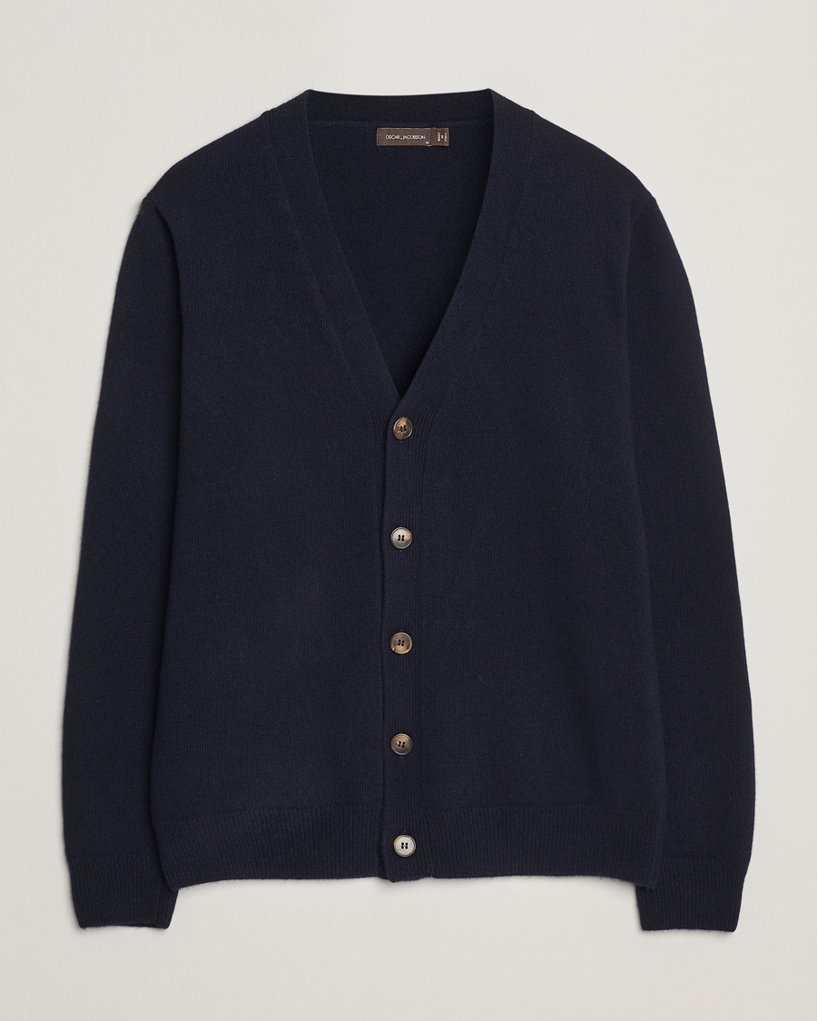 Hombres | Jerséis y prendas de punto | Oscar Jacobson | Eduardo Wool Cardigan Navy