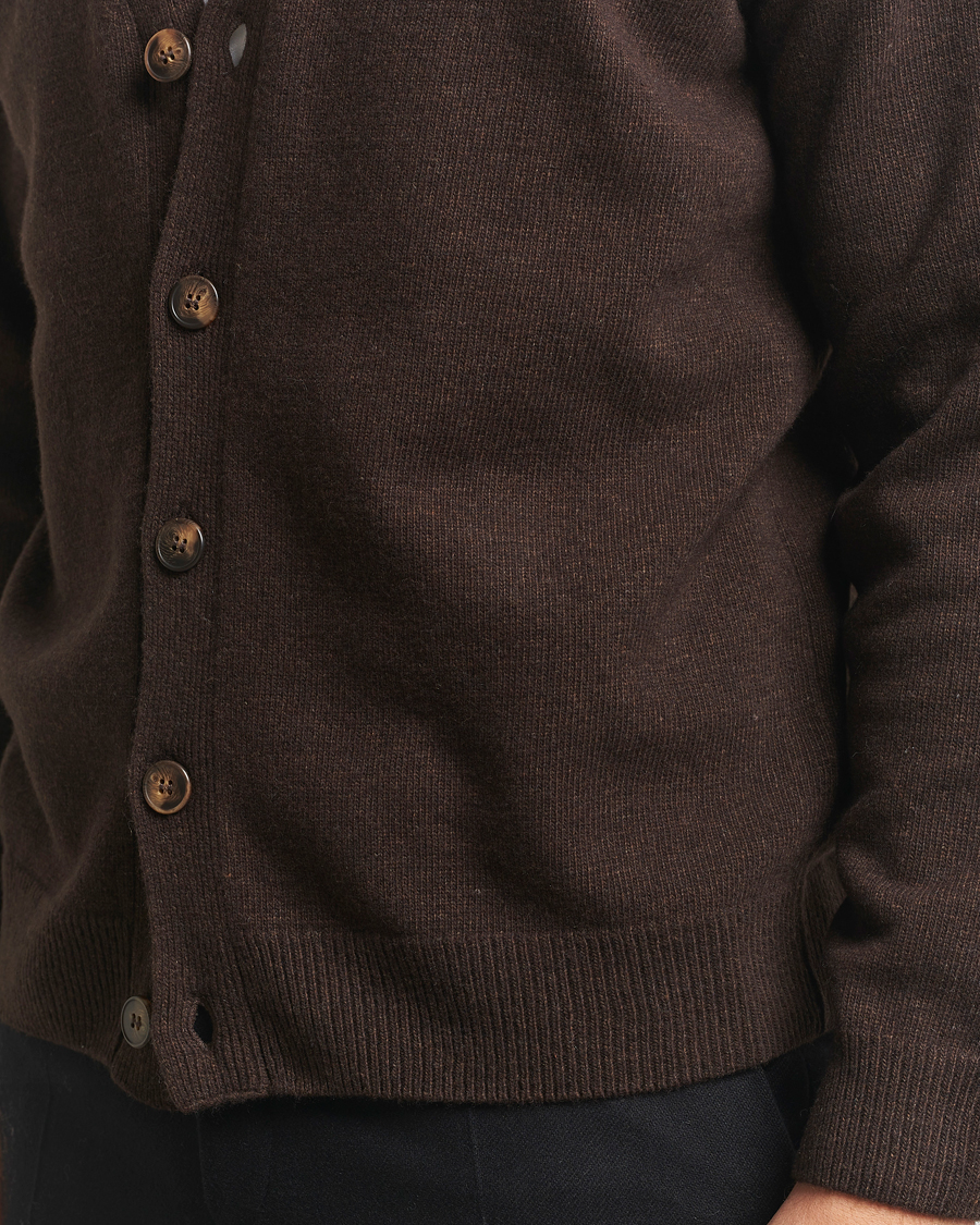 Hombres | Jerséis y prendas de punto | Oscar Jacobson | Eduardo Wool Cardigan Brown