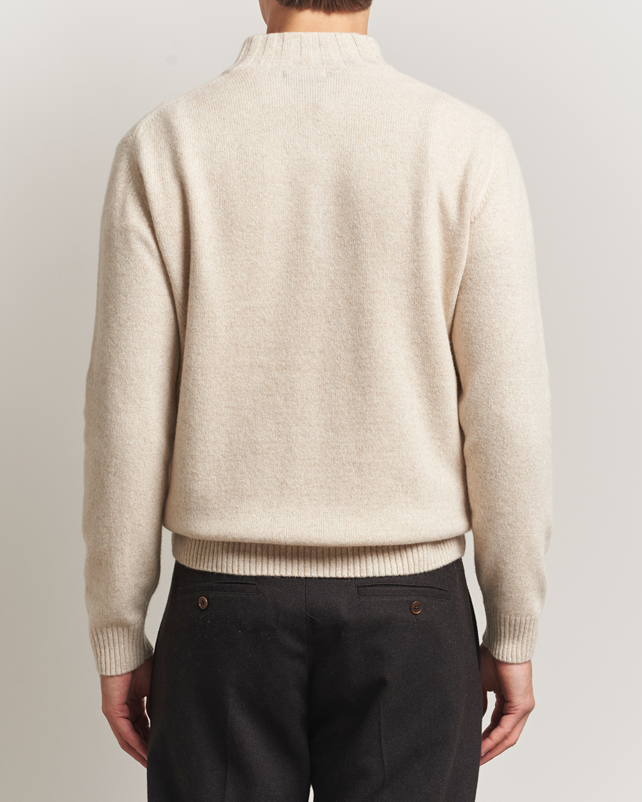 Hombres | Jerséis y prendas de punto | Oscar Jacobson | Paul Wool/Cashmere Half-Zip Creme
