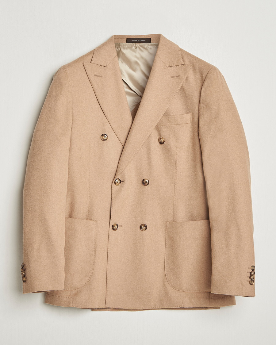 Hombres | Blazers | Oscar Jacobson | Farris Baby Camel Loro Piana Blazer Beige