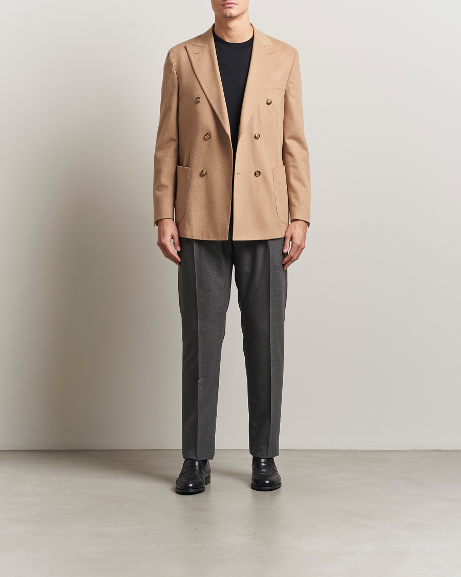 Hombres | Blazers | Oscar Jacobson | Farris Baby Camel Loro Piana Blazer Beige