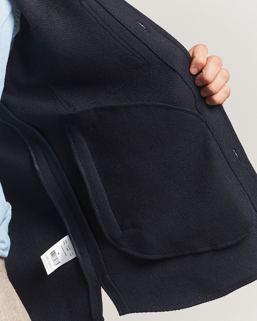 Hombres | Abrigos y chaquetas | Oscar Jacobson | Maverick Wool Overshirt Navy