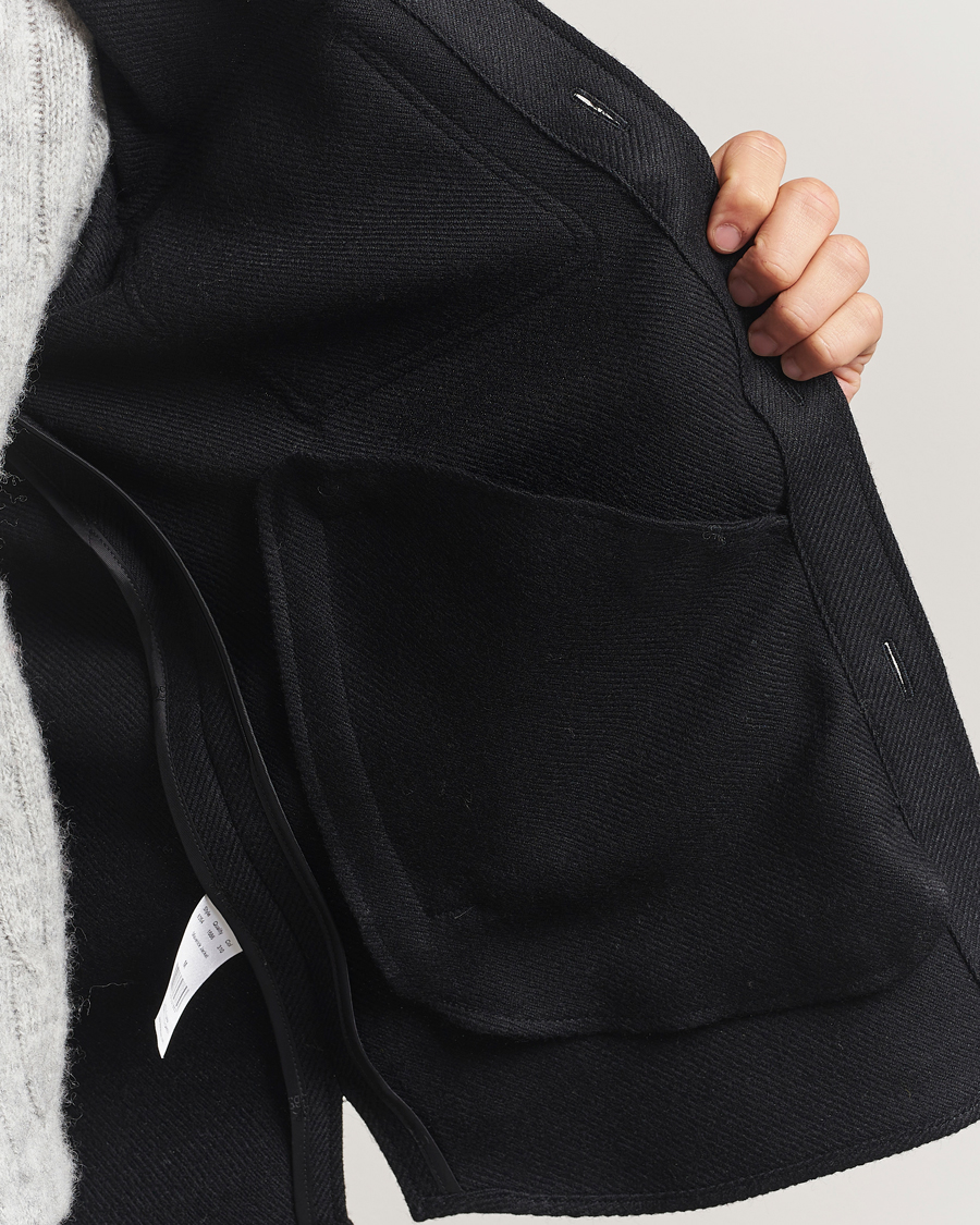 Hombres | Abrigos y chaquetas | Oscar Jacobson | Maverick Wool Overshirt Black