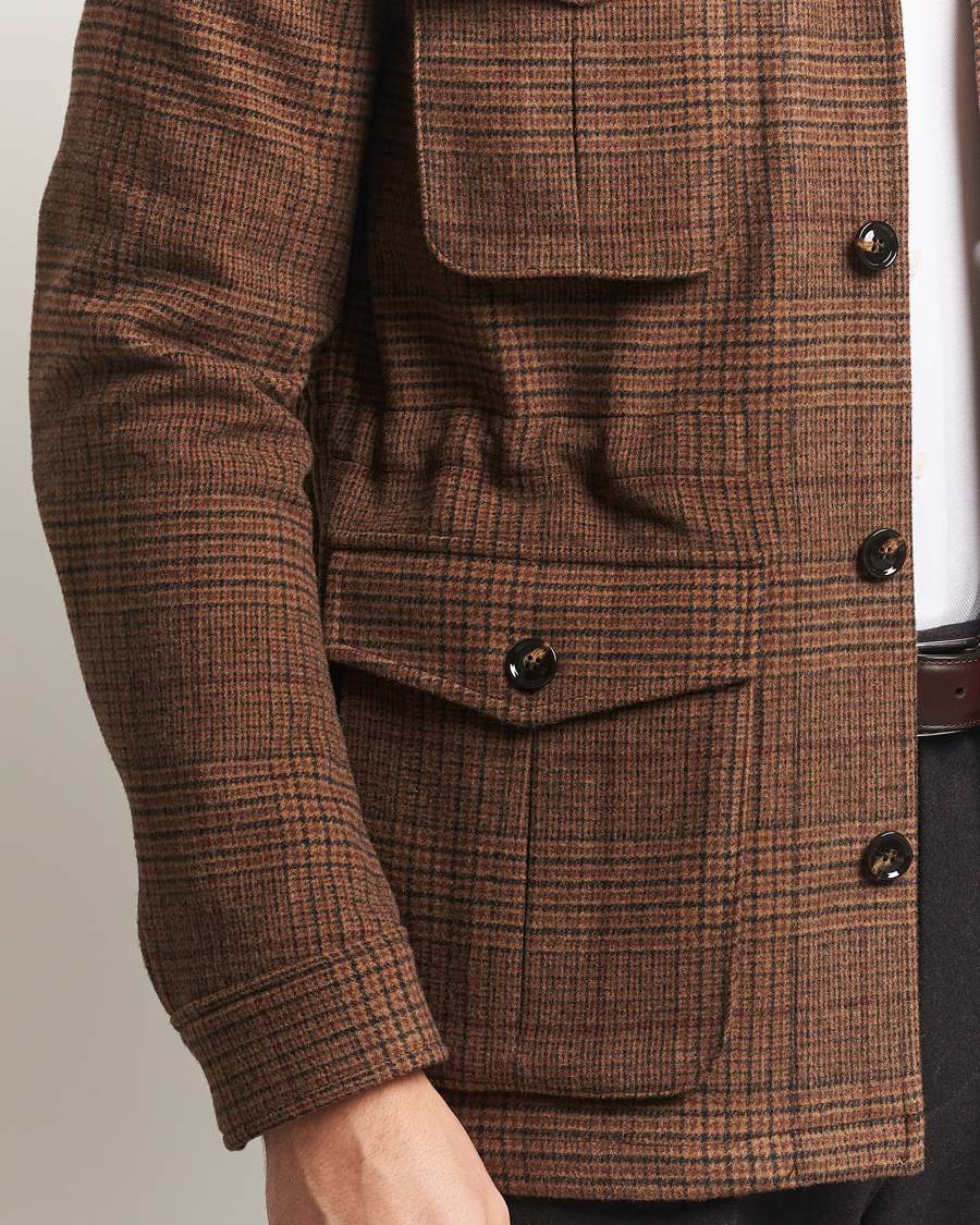 Hombres | Abrigos y chaquetas | Oscar Jacobson | Sirolo Checked Shirt Jacket Brown