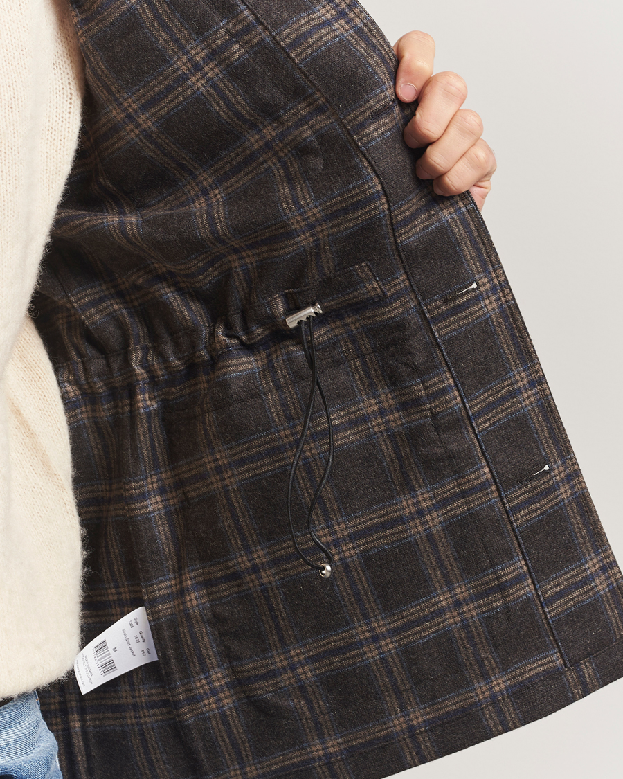 Hombres | Abrigos y chaquetas | Oscar Jacobson | Sirolo Checked Shirt Jacket Brown/Blue