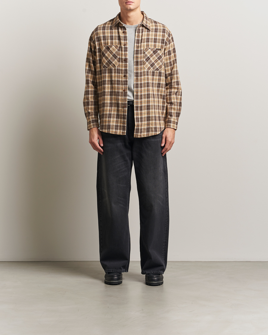 Hombres | Camisas | Nudie Jeans | Julian Checked Worker Shirt Brown
