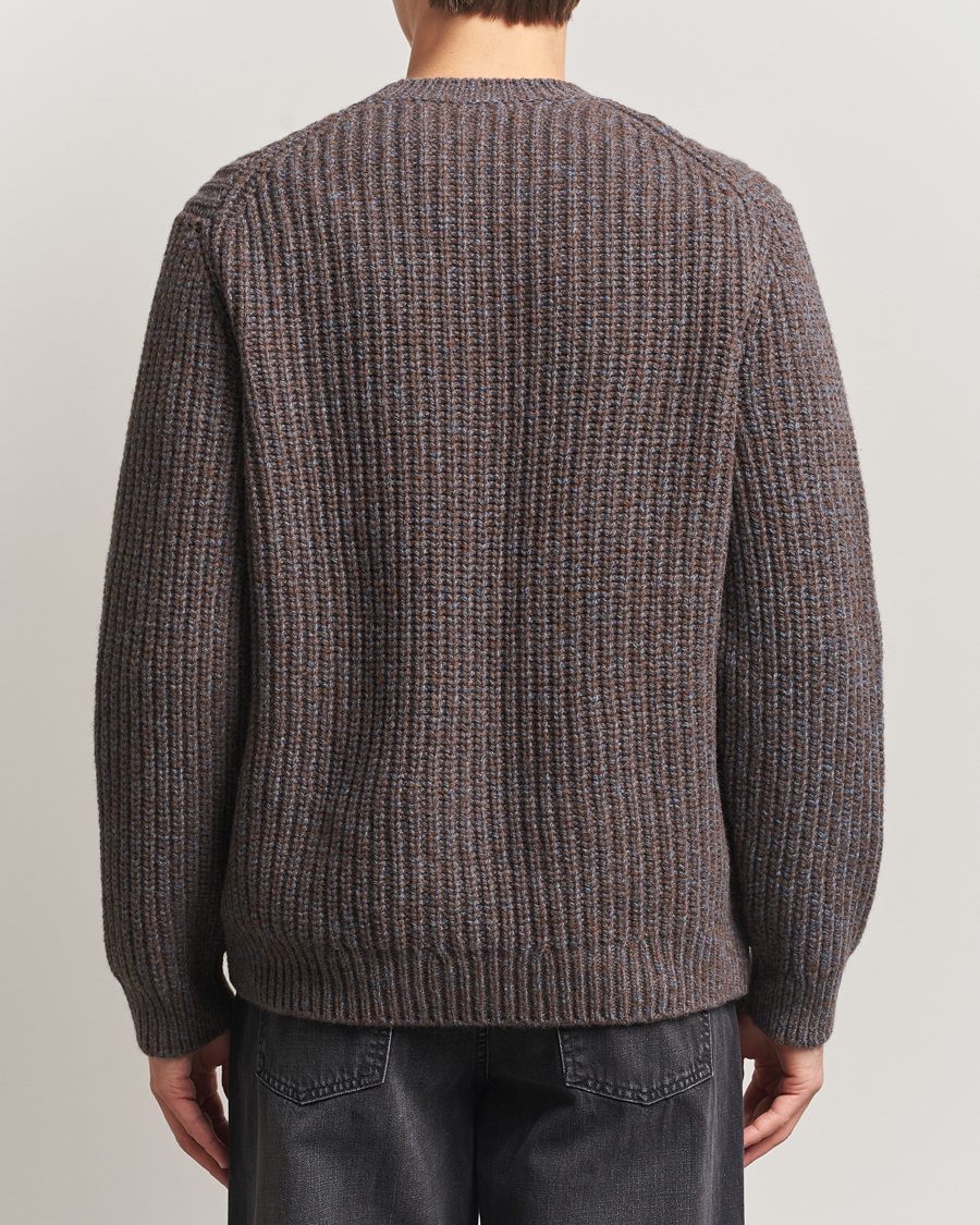 Hombres | Jerséis y prendas de punto | Nudie Jeans | August Chunky Knitted Wool Sweater Brown