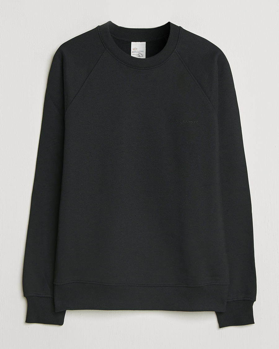Hombres | Jerséis y prendas de punto | Nudie Jeans | Palle Logo Crew Neck Sweatshirt Black