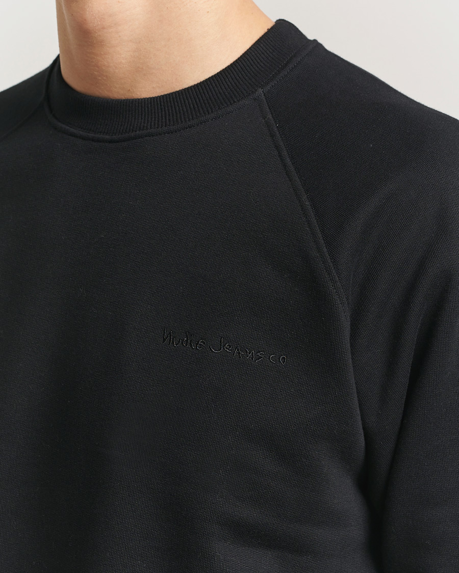 Hombres | Jerséis y prendas de punto | Nudie Jeans | Palle Logo Crew Neck Sweatshirt Black