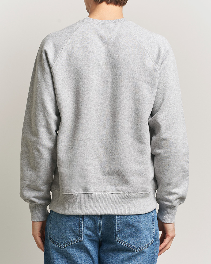 Hombres | Jerséis y prendas de punto | Nudie Jeans | Palle Logo Crew Neck Sweatshirt Grey Melange
