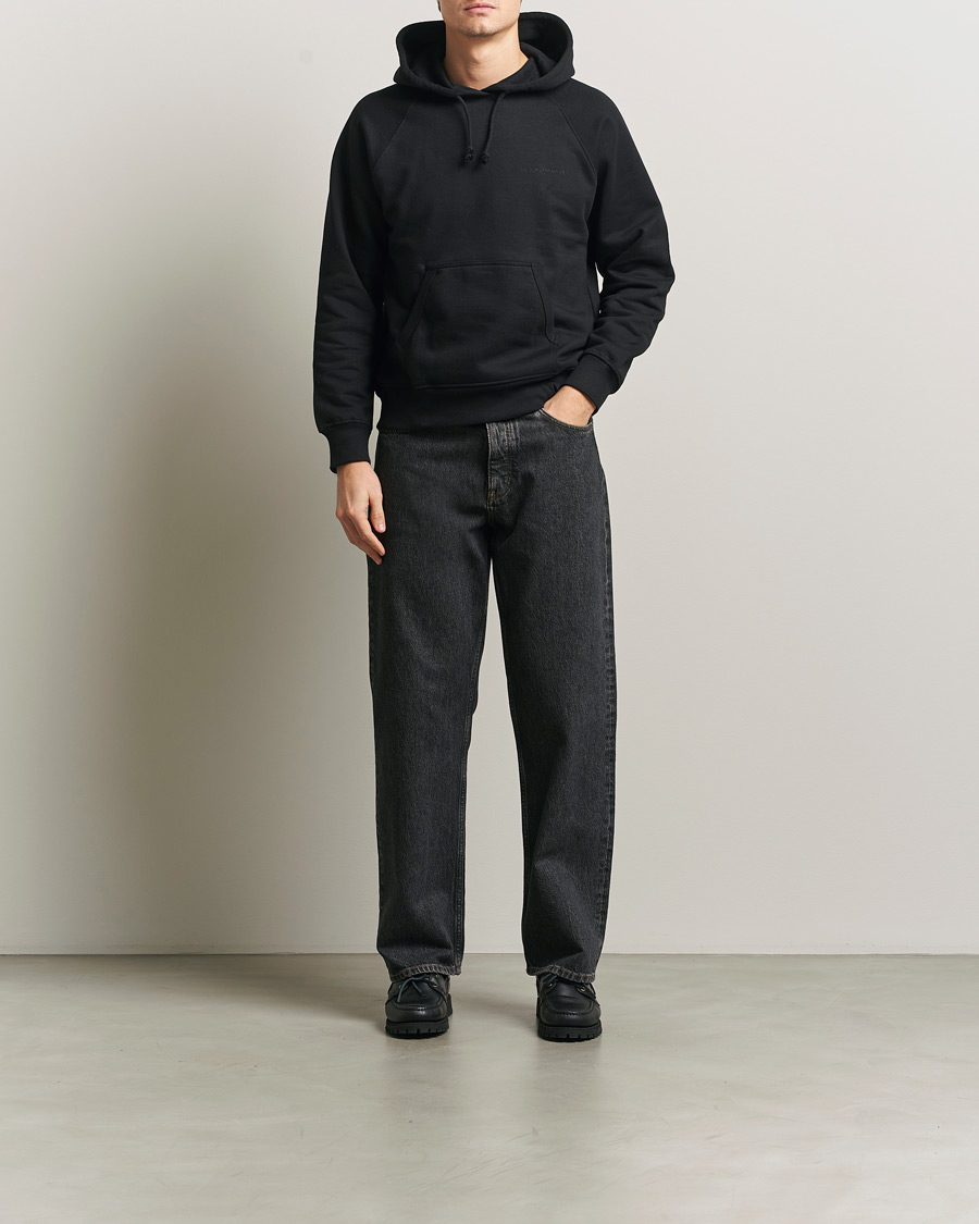 Hombres | Jerséis y prendas de punto | Nudie Jeans | Gunde Logo Hoodie Black