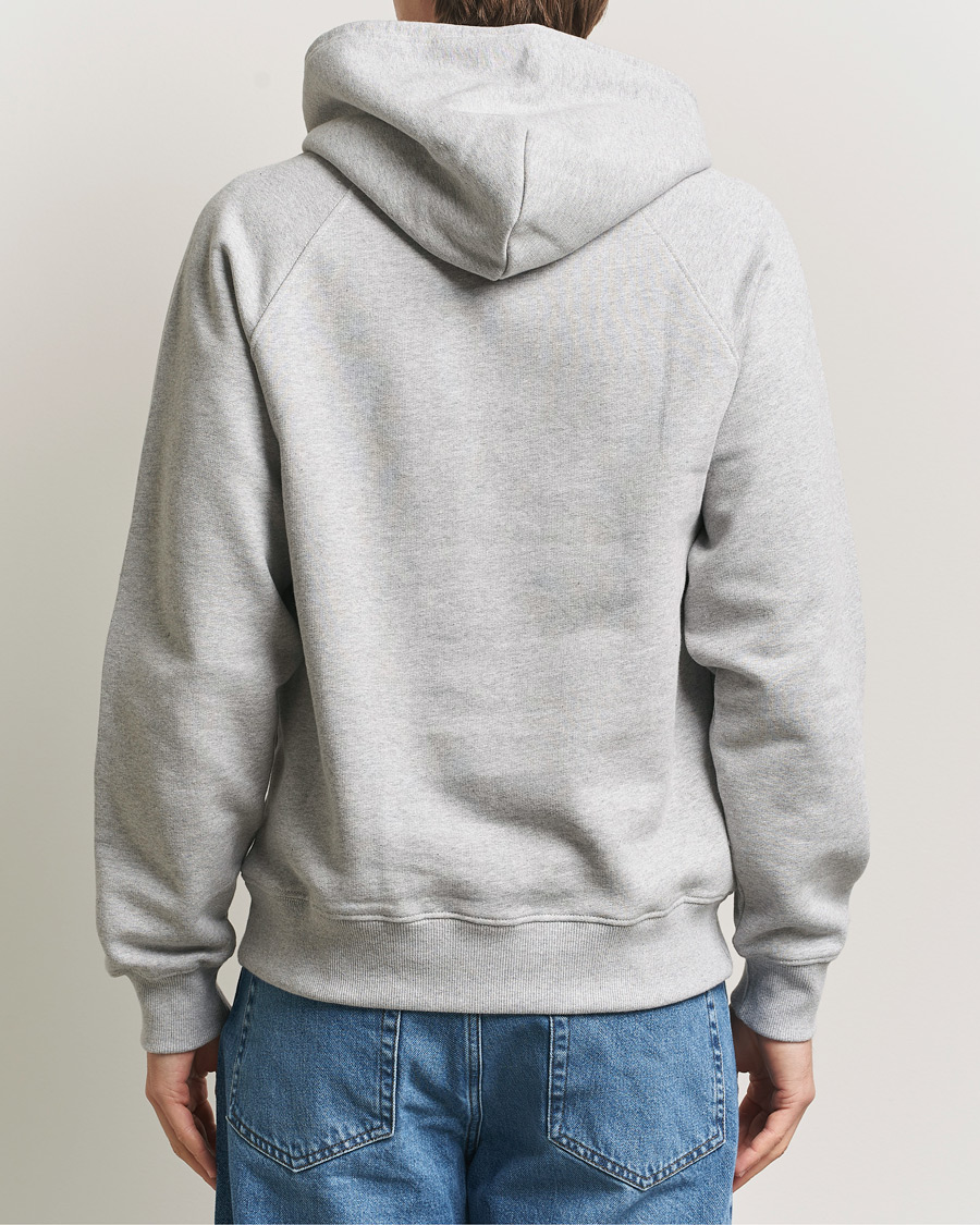 Hombres | Jerséis y prendas de punto | Nudie Jeans | Gunde Logo Hoodie Grey Melange