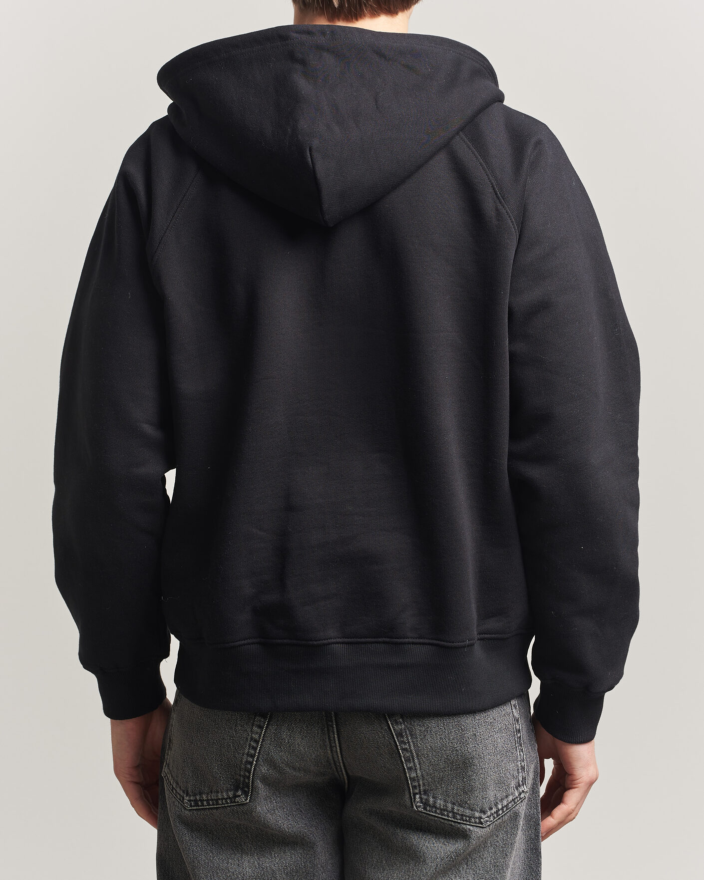 Hombres | Jerséis y prendas de punto | Nudie Jeans | Gunde Logo Full Zip Hoodie Black