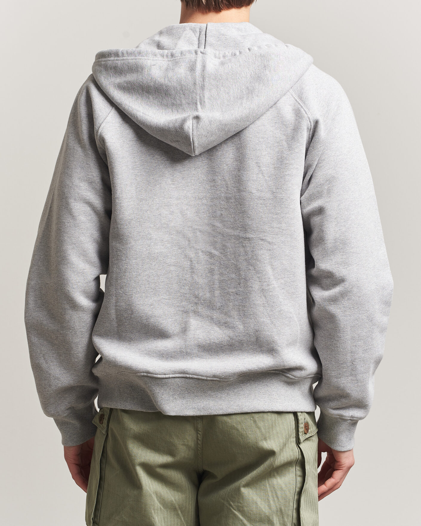 Hombres | Jerséis y prendas de punto | Nudie Jeans | Gunde Logo Full Zip Hoodie Grey Melange