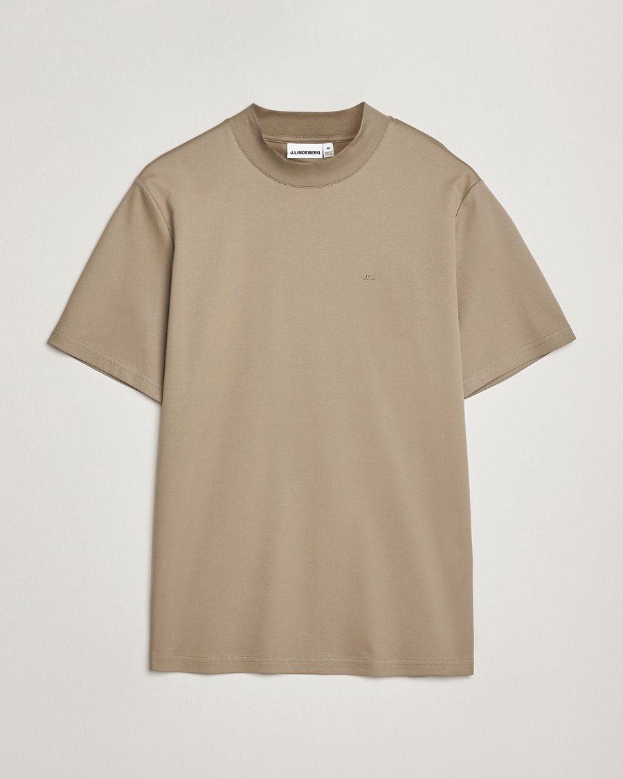 Hombres | Camisetas | J.Lindeberg | Ace Mock Neck T-Shirt Brindle