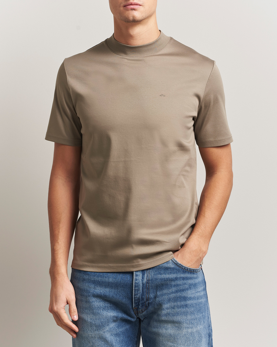 Hombres | Camisetas | J.Lindeberg | Ace Mock Neck T-Shirt Brindle