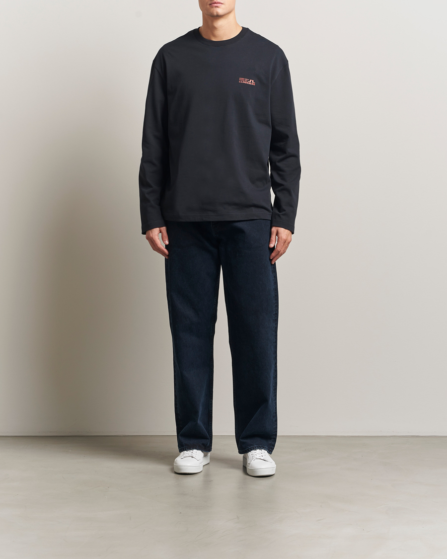 Hombres | Camisetas | J.Lindeberg | Walsh Printed Long Sleeve T-Shirt Black