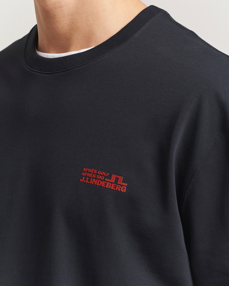 Hombres | Camisetas | J.Lindeberg | Walsh Printed Long Sleeve T-Shirt Black