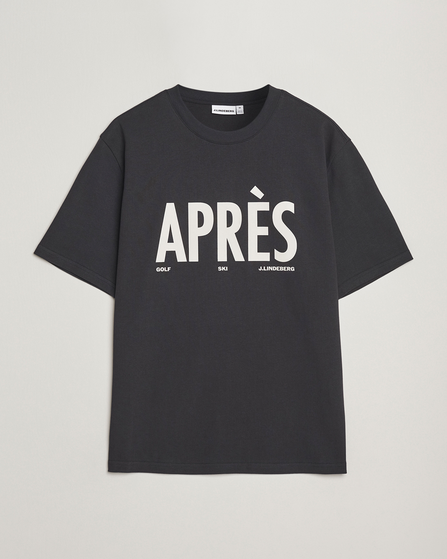Hombres | Camisetas | J.Lindeberg | Hale Printed Crew Neck T-Shirt Black