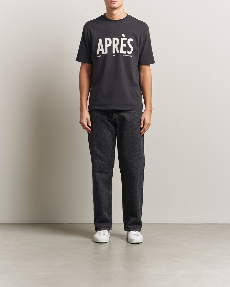Hombres | Camisetas | J.Lindeberg | Hale Printed Crew Neck T-Shirt Black