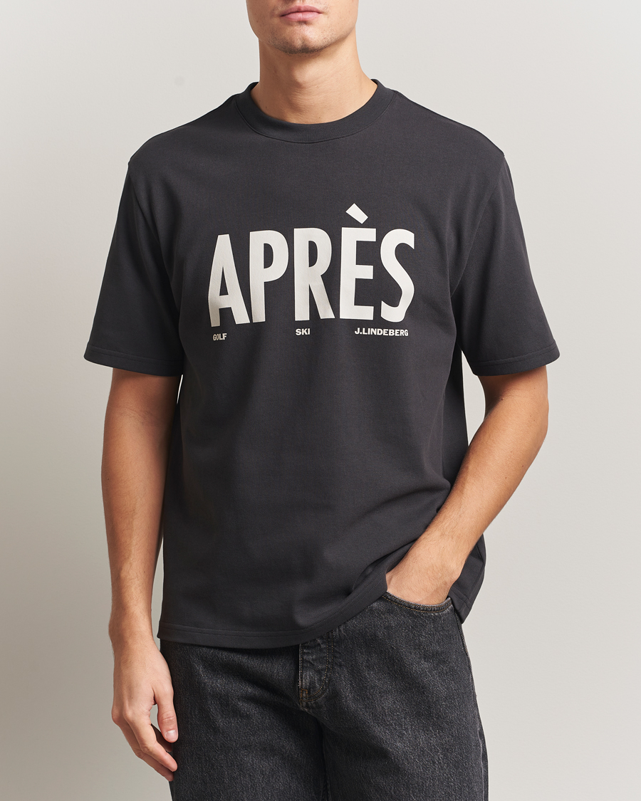 Hombres | Camisetas | J.Lindeberg | Hale Printed Crew Neck T-Shirt Black
