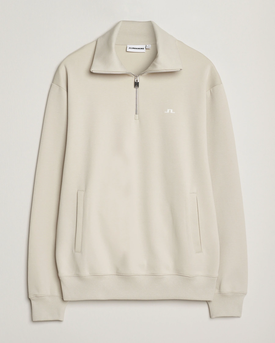 Hombres | Jerséis y prendas de punto | J.Lindeberg | Callan Jersey Half Zip Moonbeam