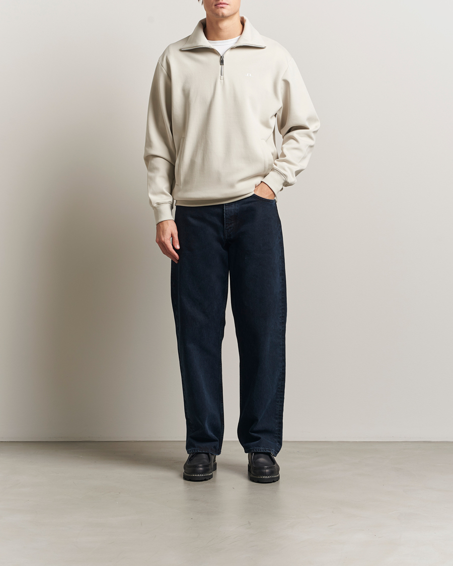Hombres | Jerséis y prendas de punto | J.Lindeberg | Callan Jersey Half Zip Moonbeam
