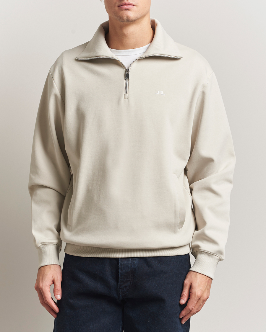 Hombres | Jerséis y prendas de punto | J.Lindeberg | Callan Jersey Half Zip Moonbeam