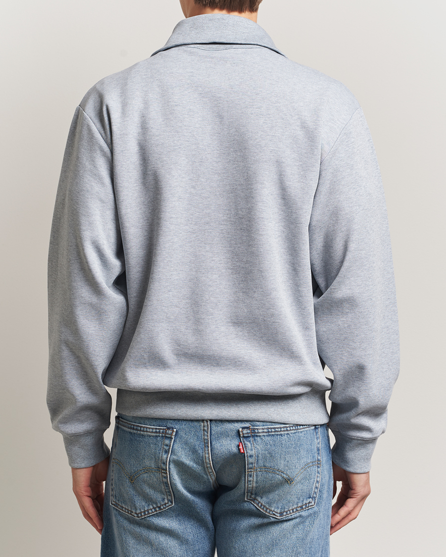 Hombres | Jerséis y prendas de punto | J.Lindeberg | Callan Jersey Half Zip Medium Grey Melange