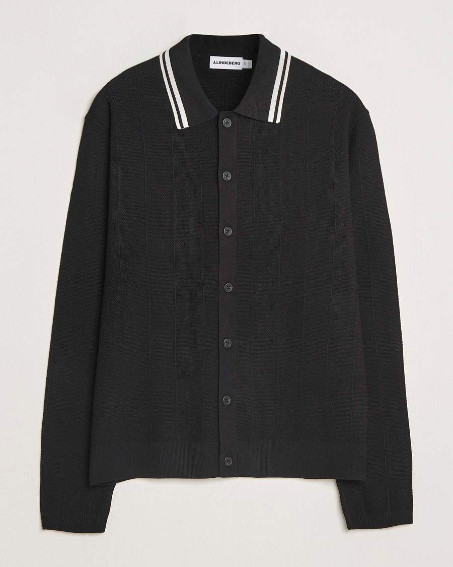 Hombres | Jerséis y prendas de punto | J.Lindeberg | Willem Structured Cardigan Black