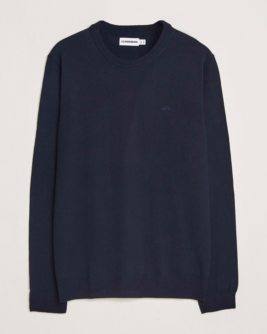Hombres | Jerséis y prendas de punto | J.Lindeberg | Keane Merino Crew Neck Navy
