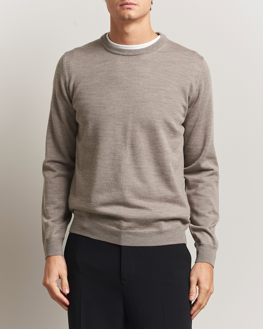 Hombres | Jerséis y prendas de punto | J.Lindeberg | Keane Merino Crew Neck Brindle Melange