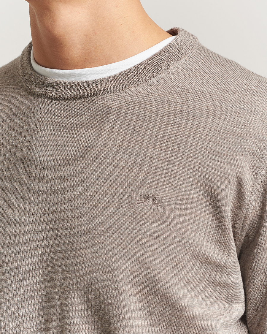 Hombres | Jerséis y prendas de punto | J.Lindeberg | Keane Merino Crew Neck Brindle Melange