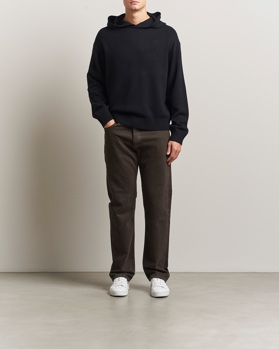 Hombres | Jerséis y prendas de punto | J.Lindeberg | Edward Wool Knitted Hoodie Black