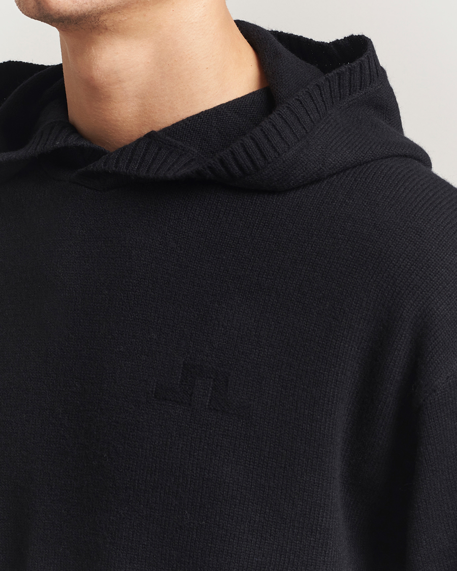 Hombres | Jerséis y prendas de punto | J.Lindeberg | Edward Wool Knitted Hoodie Black