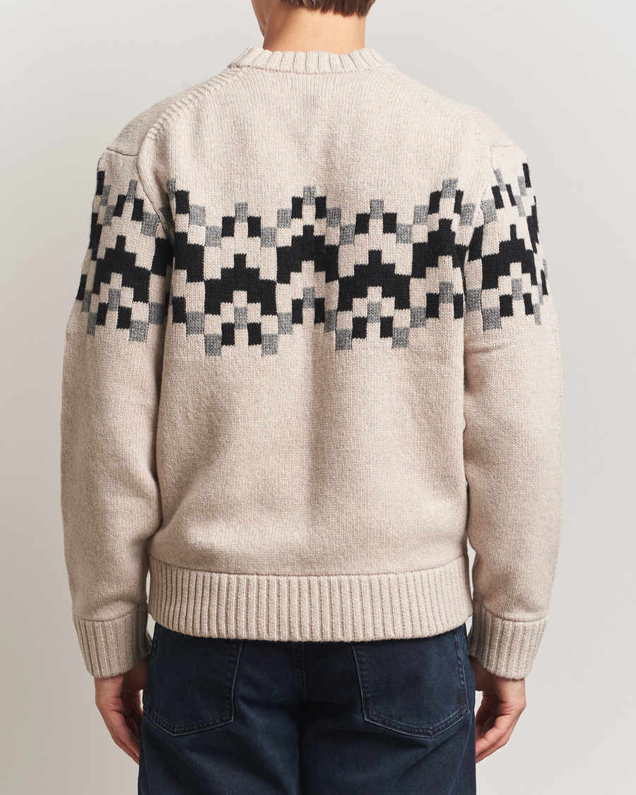 Hombres | Jerséis y prendas de punto | J.Lindeberg | Faris Wool Knitted Fairisle Sweater Moonbeam