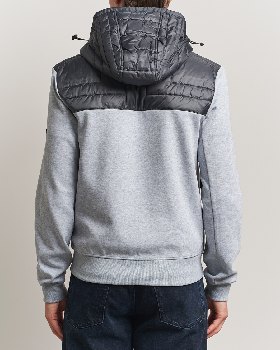Hombres | Jerséis y prendas de punto | J.Lindeberg | Seth Hybrid Hooded Full Zip Medium Grey Melange