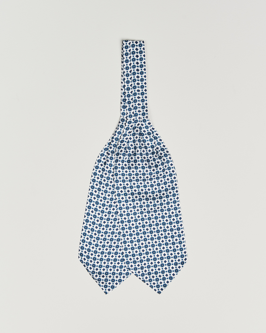 Hombres | Bufandas elegantes | Amanda Christensen | Silk Twill Medallion Ascot White