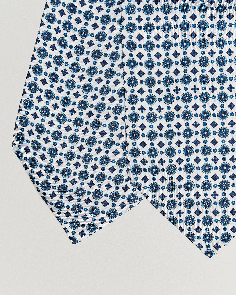 Hombres | Bufandas elegantes | Amanda Christensen | Silk Twill Medallion Ascot White