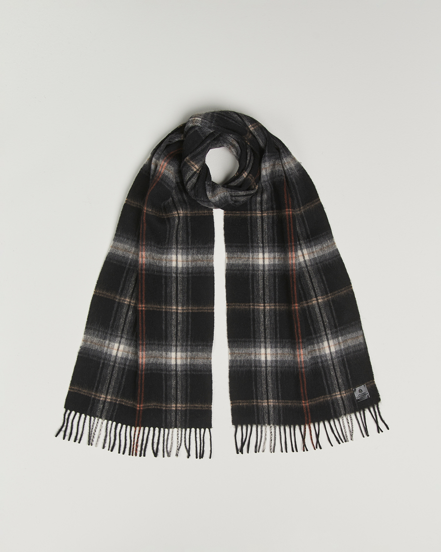 Hombres | Amanda Christensen Wool Checked Scarf Black | Amanda Christensen | Wool Checked Scarf Black