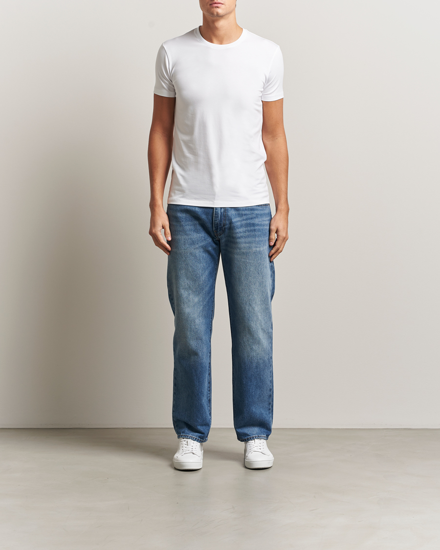 Hombres | Camisetas | Falke | 2-Pack Cotton Crew Neck T-Shirt White