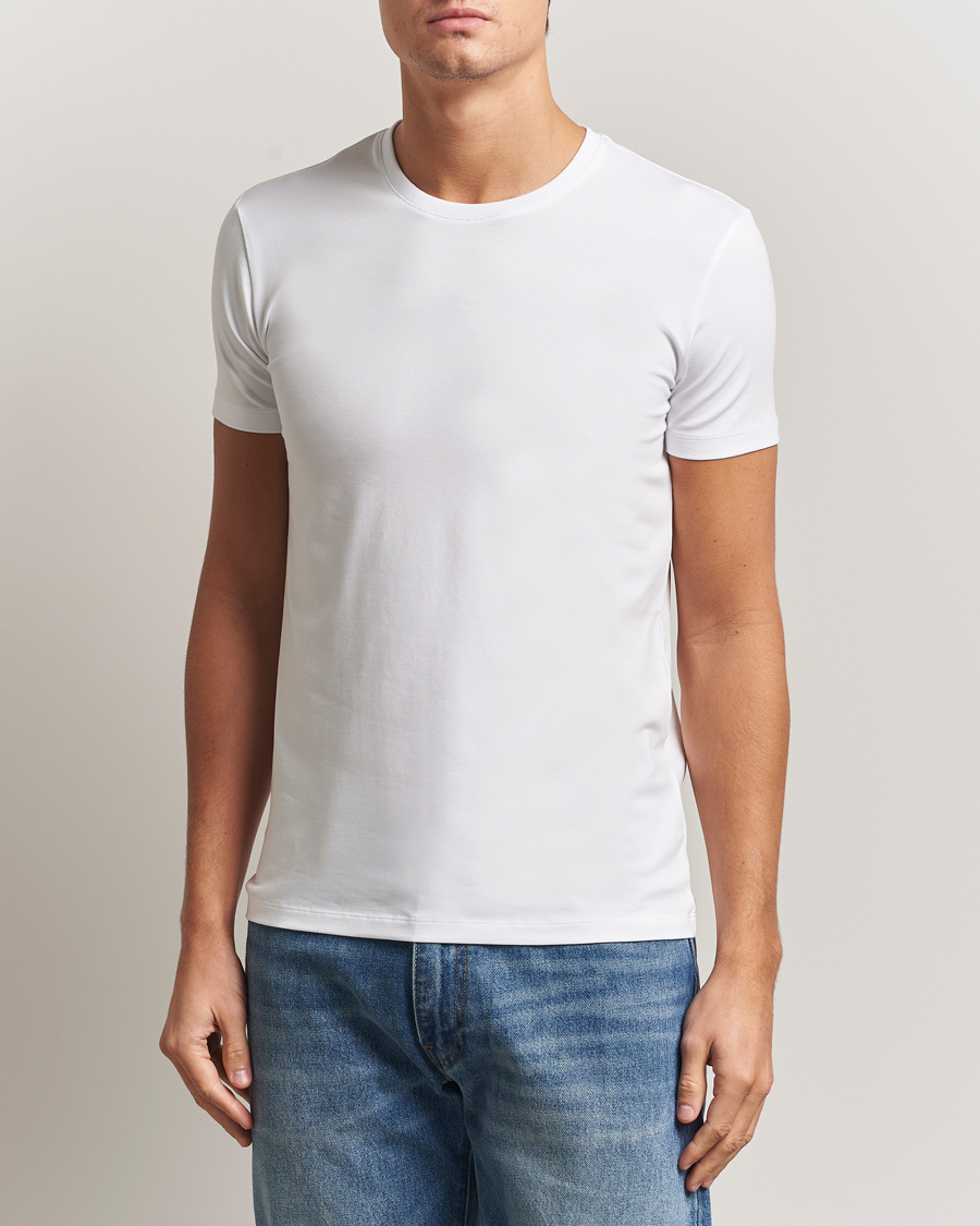 Hombres | Camisetas | Falke | 2-Pack Cotton Crew Neck T-Shirt White