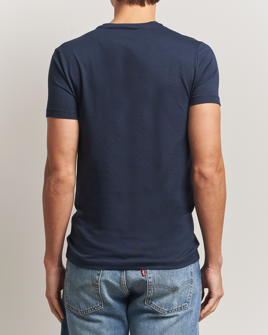 Hombres | Camisetas | Falke | 2-Pack Cotton Crew Neck T-Shirt Midnight