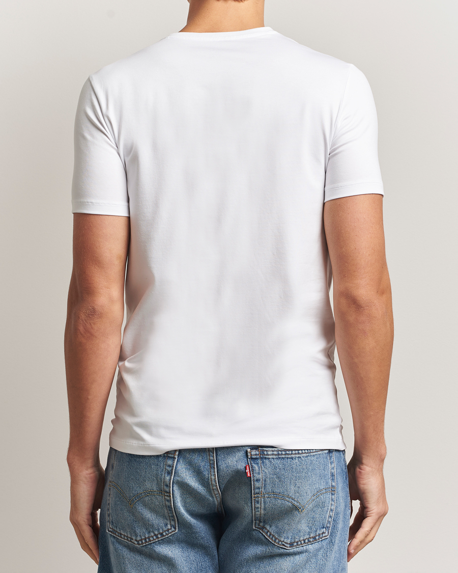 Hombres | Camisetas | Falke | 2-Pack Cotton V-Neck T-Shirt White