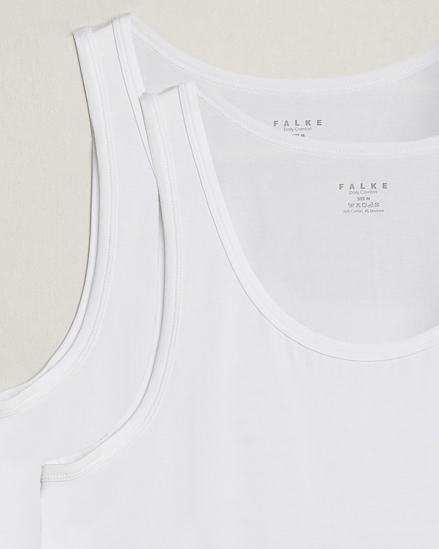 Hombres | Camisetas | Falke | 2-Pack Cotton Tank Top White
