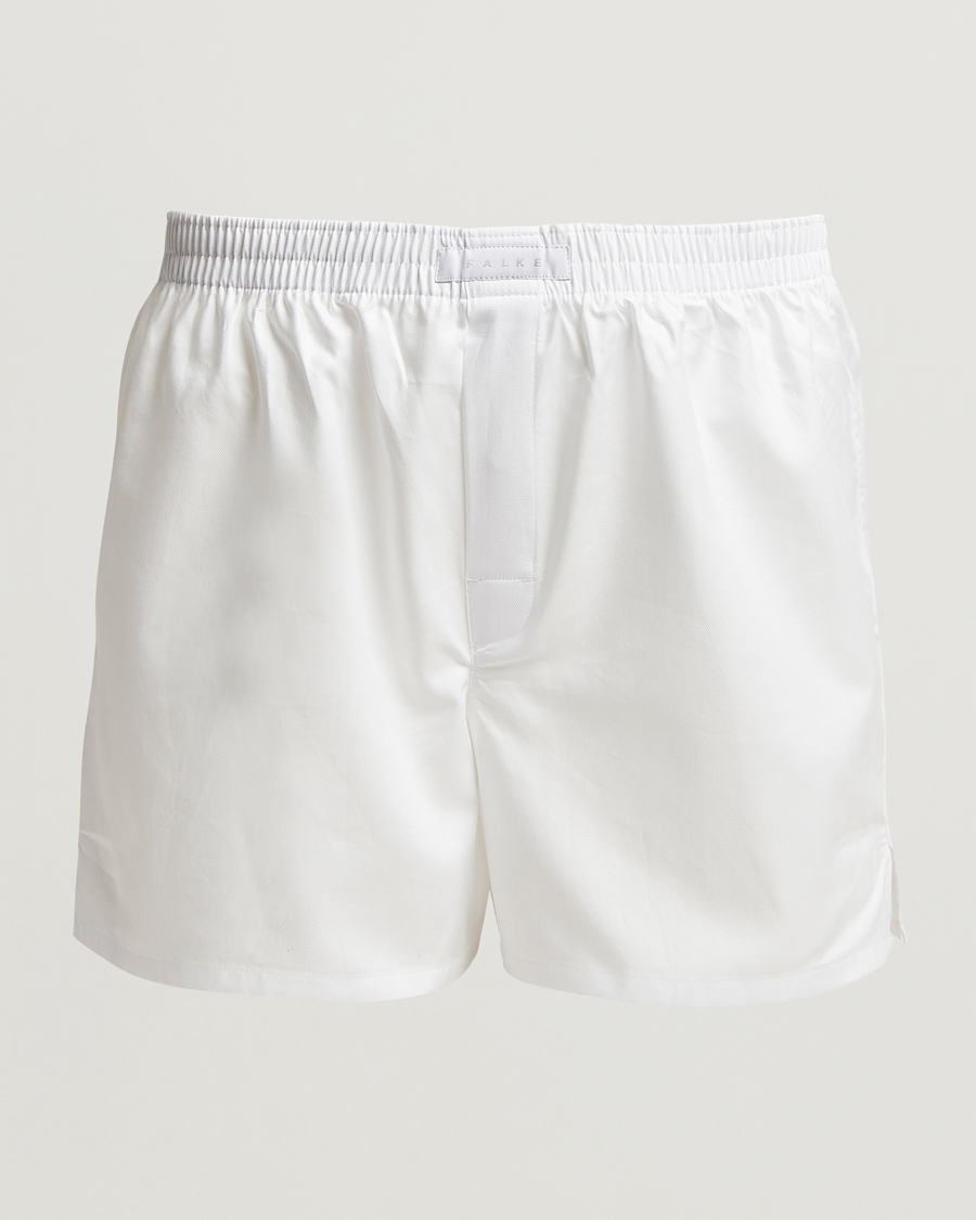 Hombres | Ropa interior y calcetines | Falke | Cotton Woven Boxer Shorts White