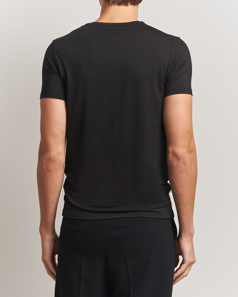 Hombres | Camisetas | Falke | Clima Wool Crew Neck T-Shirt Black