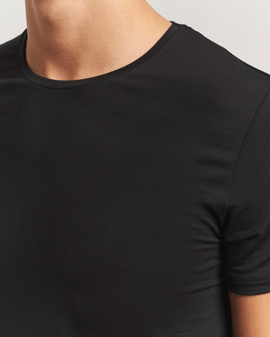 Hombres | Camisetas | Falke | Clima Wool Crew Neck T-Shirt Black