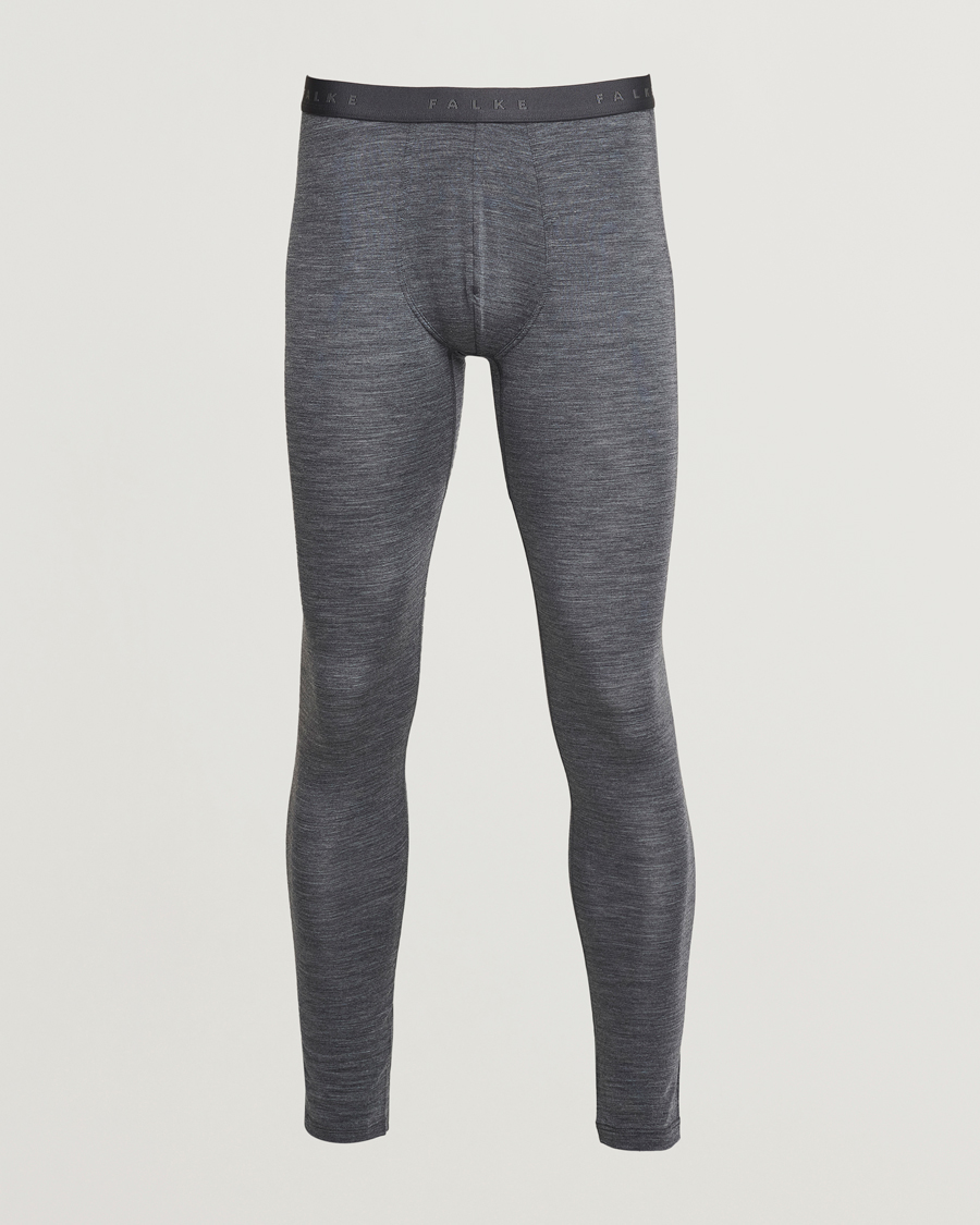 Hombres | Ropa interior y calcetines | Falke | Clima Wool Long Tights Dark Grey Heather